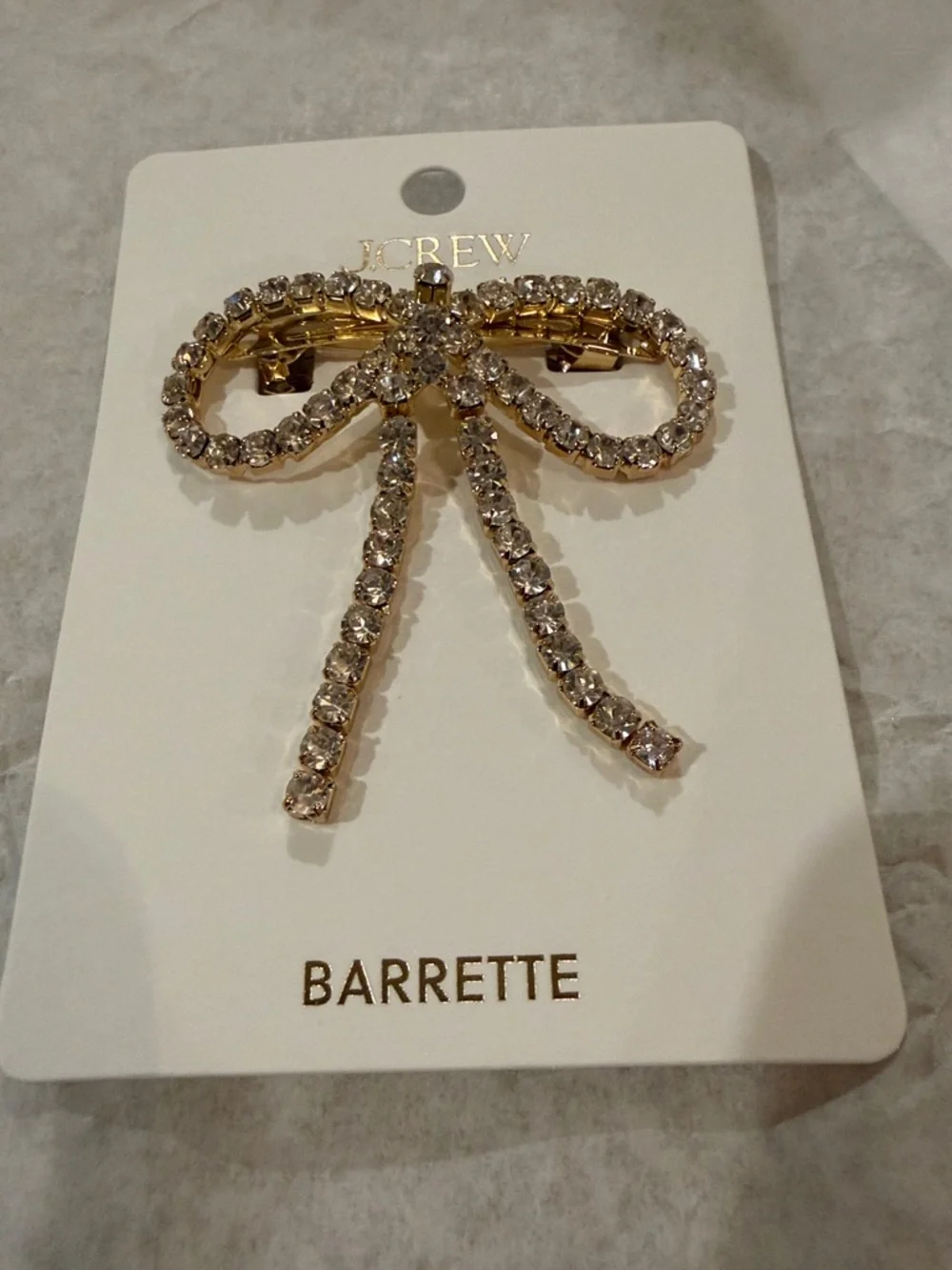 J. Crew Crystal Pavé Bow Hair Barrette/NWOT - Picture 3 of 10